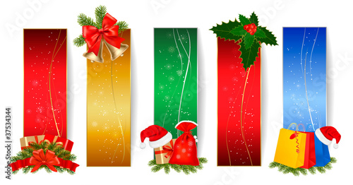 Set of  christmas banners. Vector illustration.