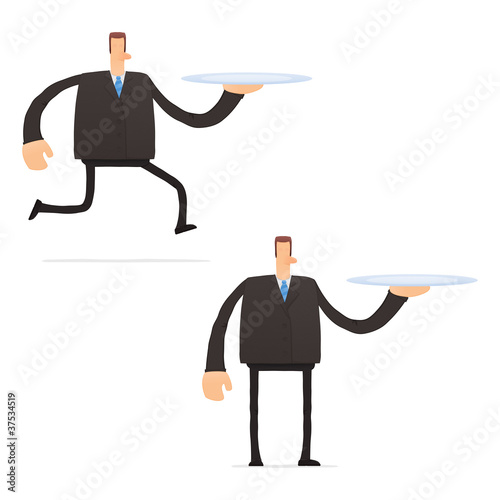 set of funny cartoon businessman