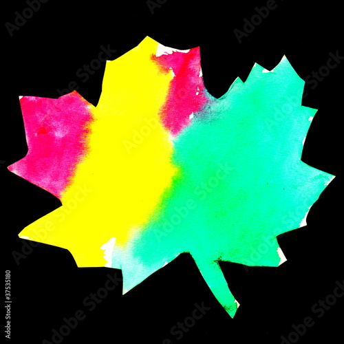 Fotografie Child's drawing Leaf