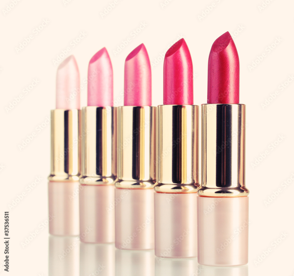 Obraz premium beautiful lipsticks isolated on white