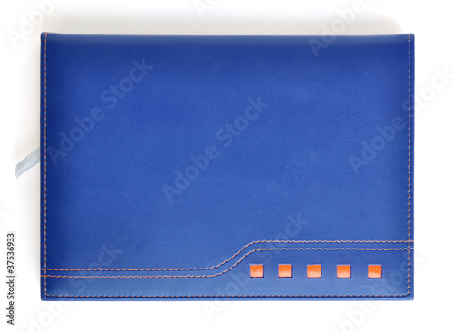 Dark blue leather notebook