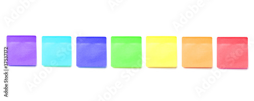 Colorful memo stick on white background