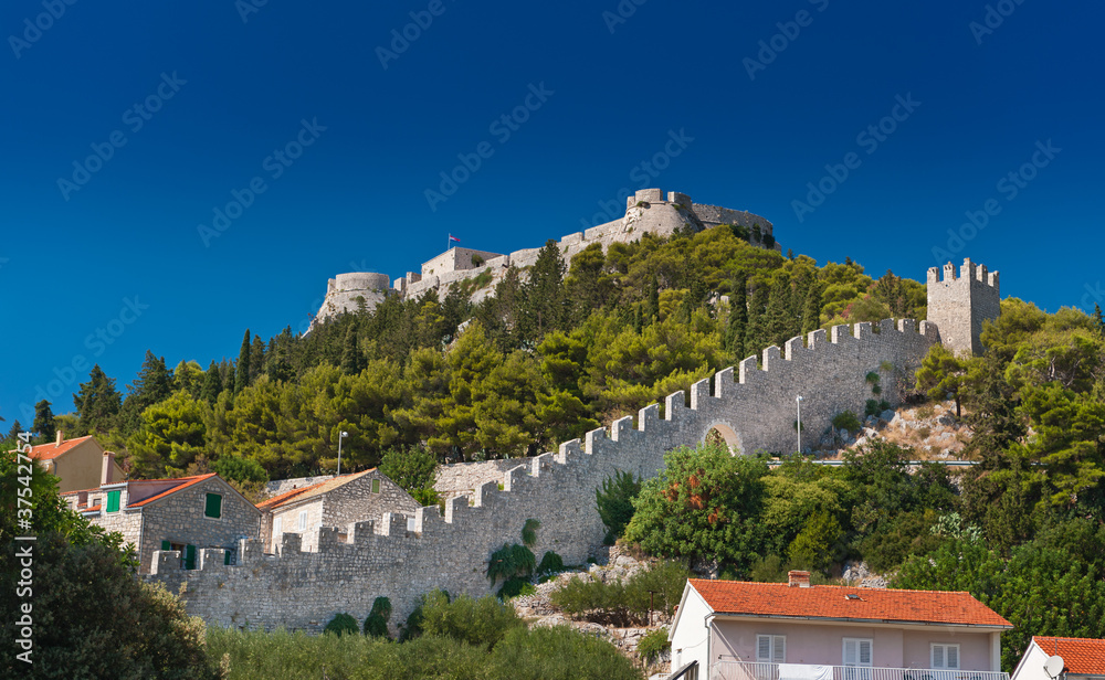 Fototapeta premium Ancient fortress at Hvar island (citadel), Croatia