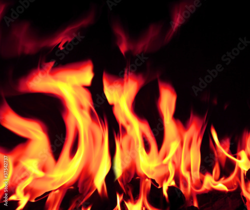 blazing open fire flames