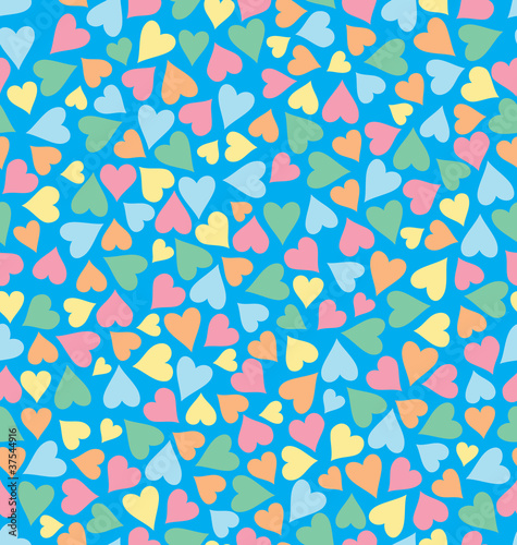 Pattern with colorful hearts