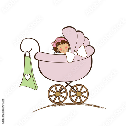 baby girl announcement card