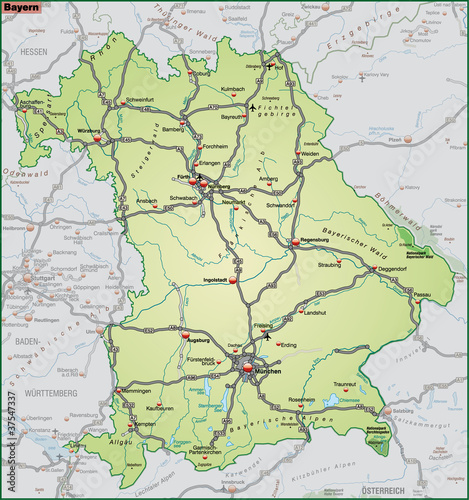 Bundesland Bayern und Umgebung