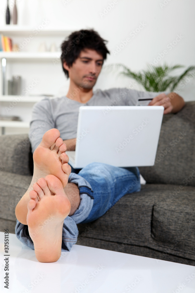 Man shopping online Man shopping online