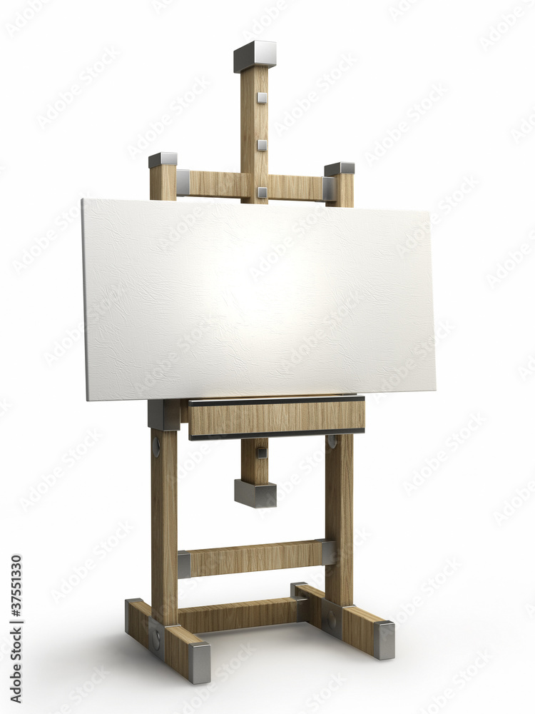wooden easel with blank canvas isolated wooden easel with blank canvas isolated