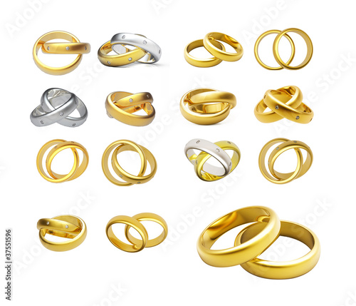 Collection of gold wedding rings