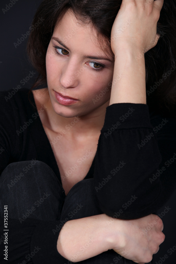 Woman in discomfort Woman in discomfort
