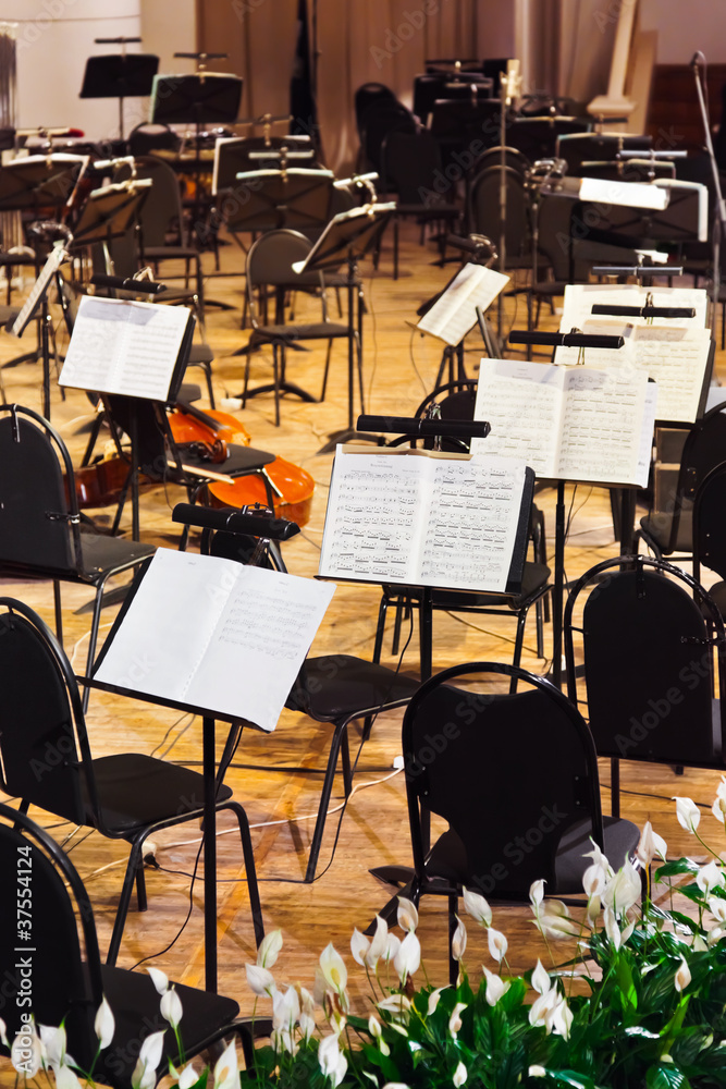 Fototapeta premium Musical instruments and sheet music