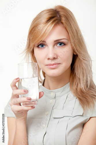 young woman with water