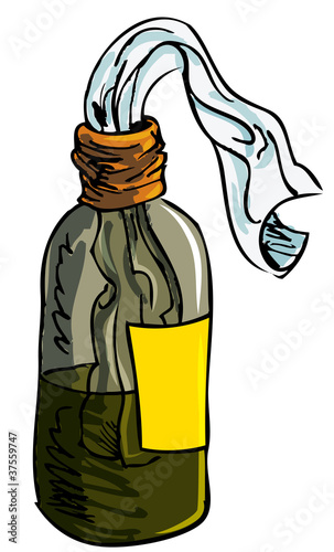 Illustration of molotov cocktail bomb