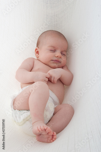 Newborn Baby on a white background.