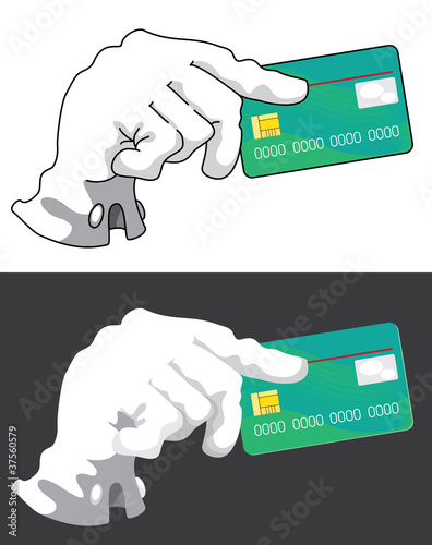 hand with credit card