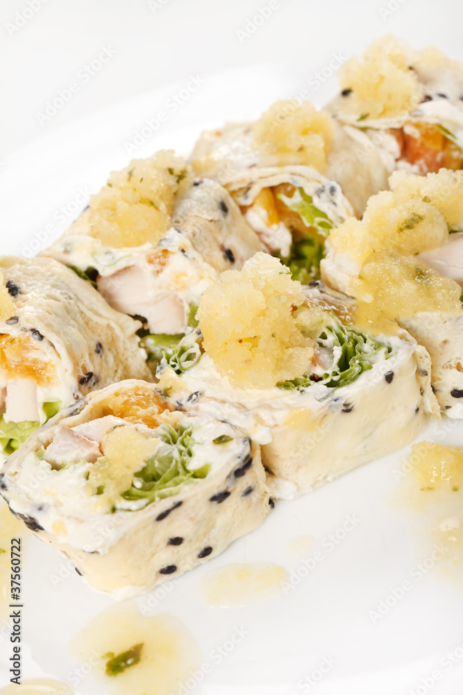 sweet rolls with banana sorbet