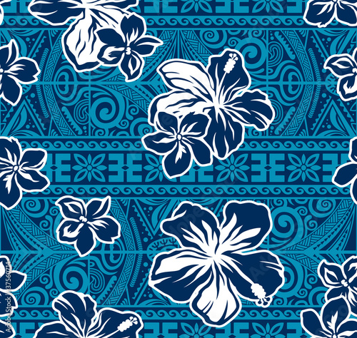 Hawaiian flowers  seamless pattern