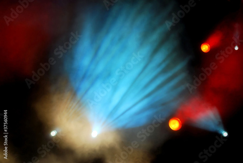 illumination and smoke effect on a concert scene