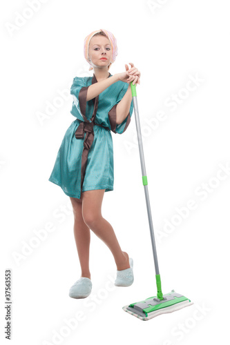 girl with a mop
