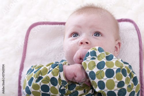 baby sucking his thumb photo