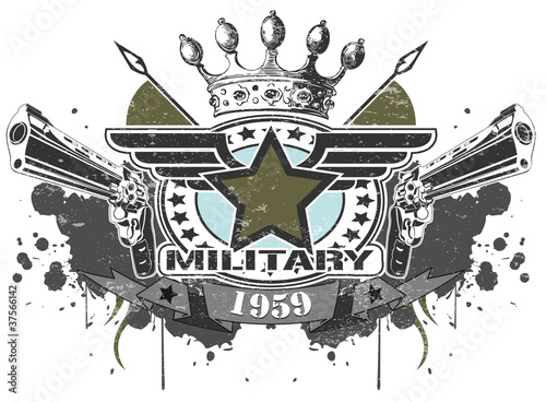 Military symbol with pistols
