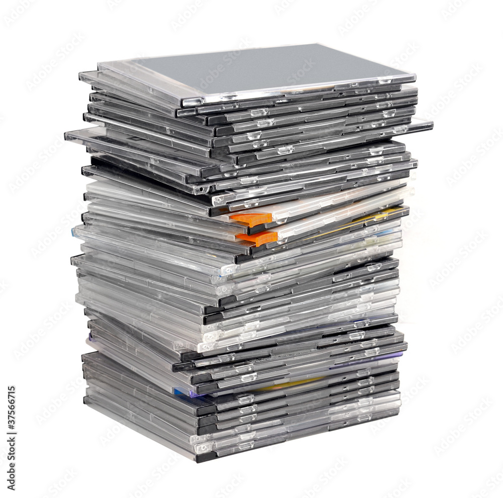Dvd disks column isolated on white background Dvd disks column isolated on white background