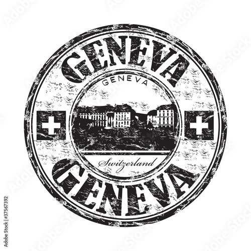 Geneva grunge rubber stamp