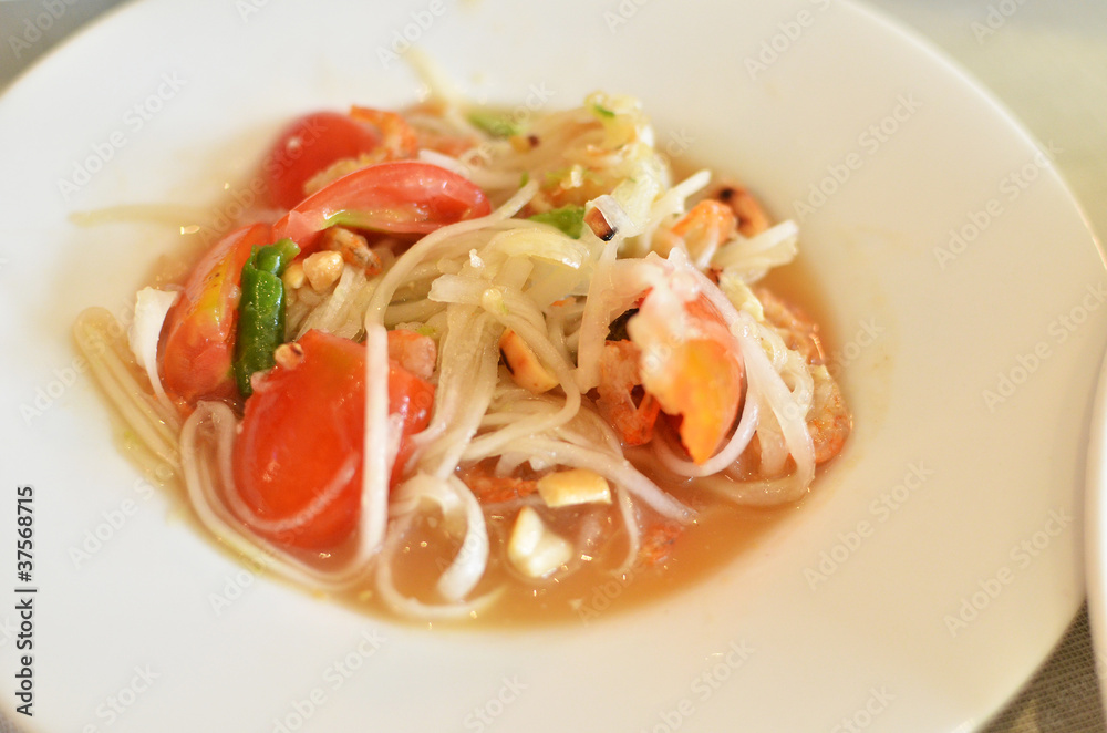 Thai papaya salad hot and spicy Thai papaya salad hot and spicy
