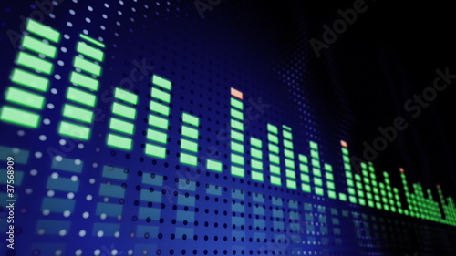 Music VU meters perspective seamless loop