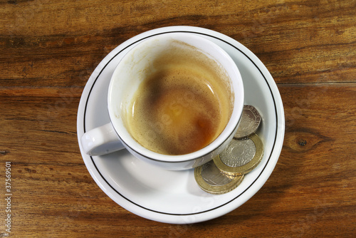 Empty Espresso and Tip or Change