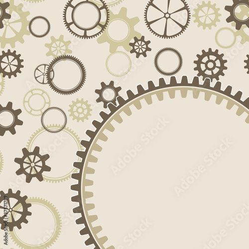 brown frame with gear