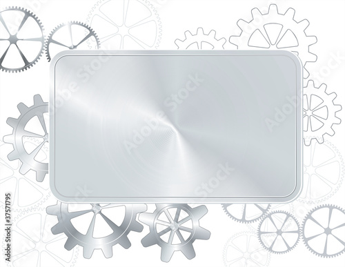 silver frame with gear