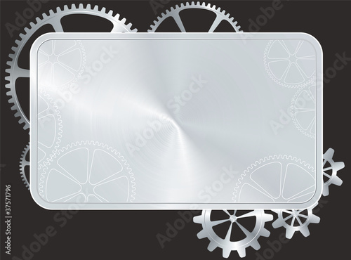 silver frame with gear