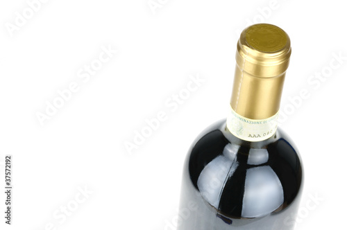 Bottle of fine Italian red wine, closeup