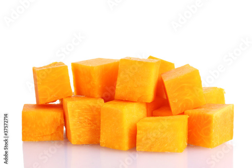 sliced pumpkin isolated on white