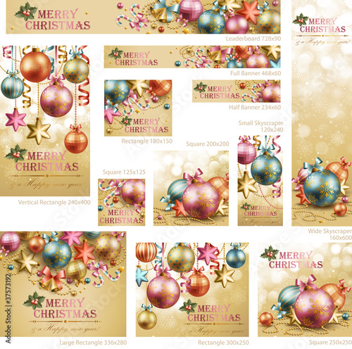 Collection of Christmas vintage banners