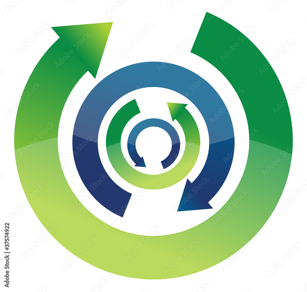 Bright Arrow Circulation illustration design on white Bright Arrow Circulation illustration design on white