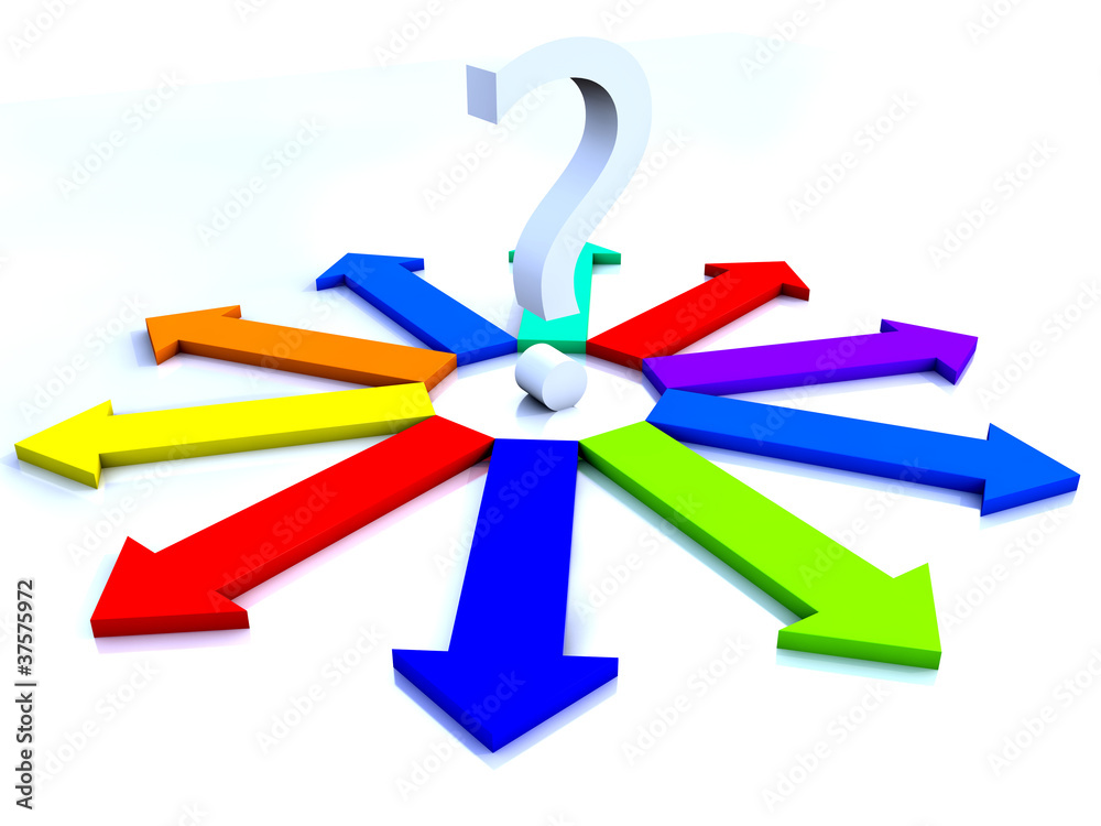 question mark surrounded by multicolor arrows question mark surrounded by multicolor arrows