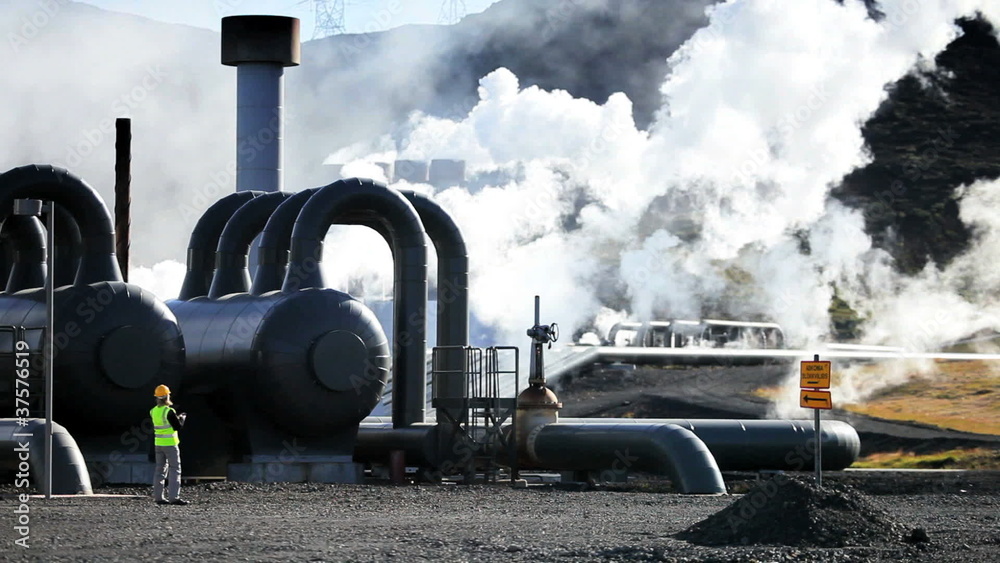 Female Geothermal Engineer at Power Station