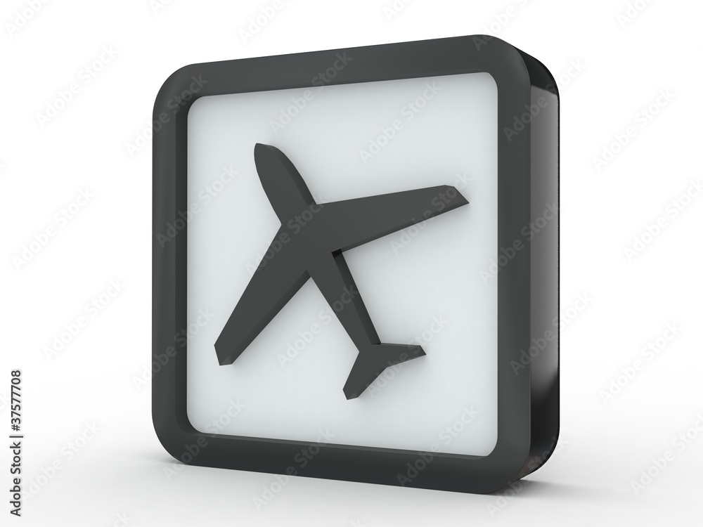 Button Flugzeug schwarz