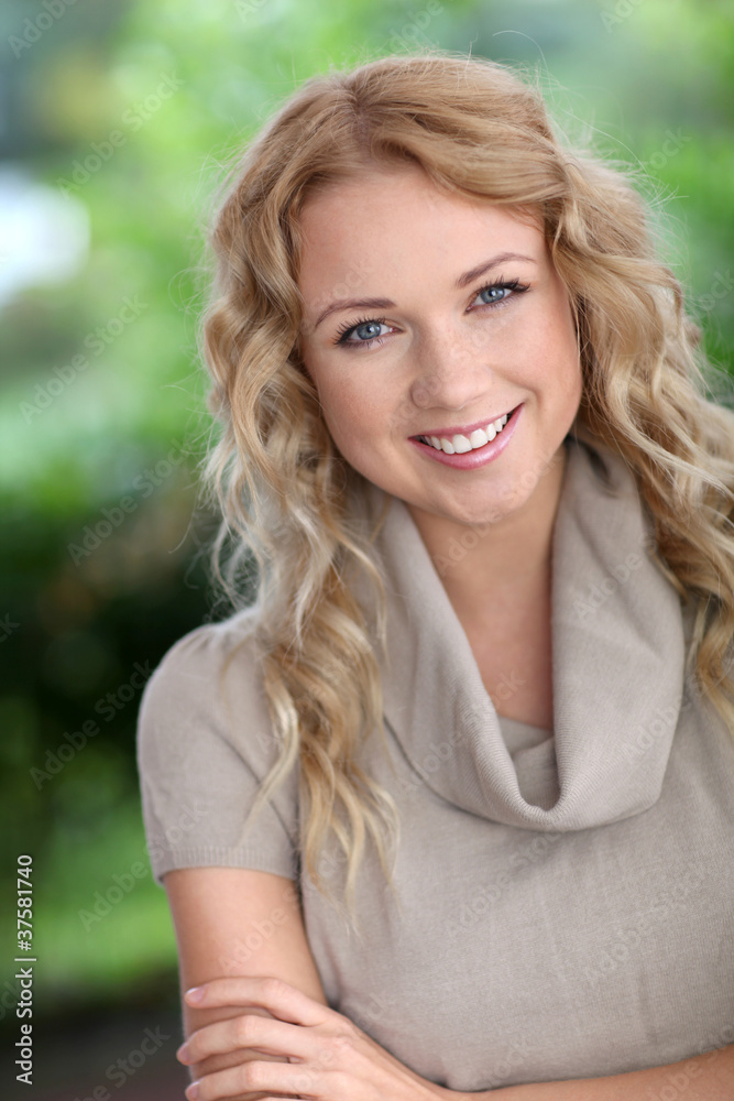 Portrait of cheerful attractive woman Portrait of cheerful attractive woman