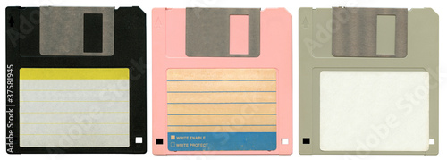 three floppy discs