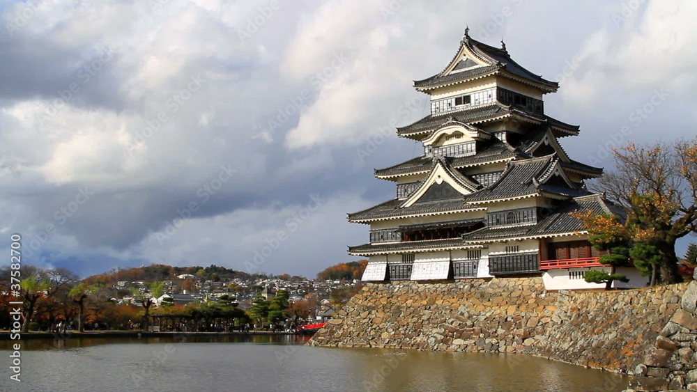 Japanese Castle with clouds in the background. Japanese Castle with clouds in the background.
