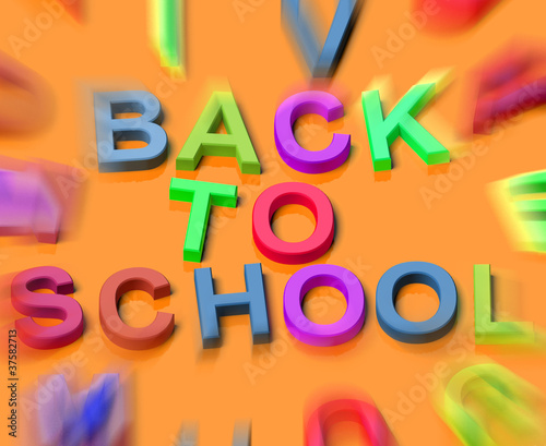 Kids Letters Spelling Back To School As Symbol For Education And