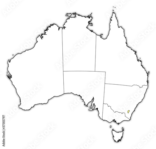 Map of Australia, Capital Territory highlighted