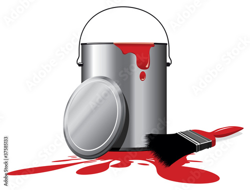 red paint pot
