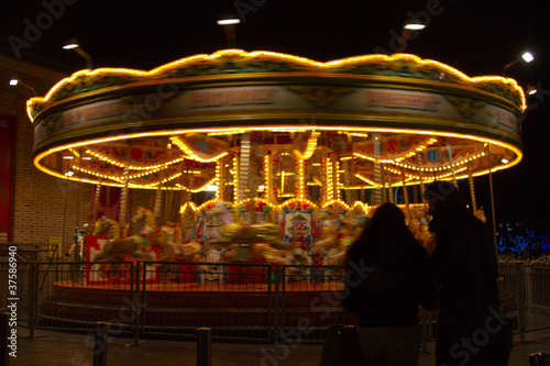 Photography Carousel at Night