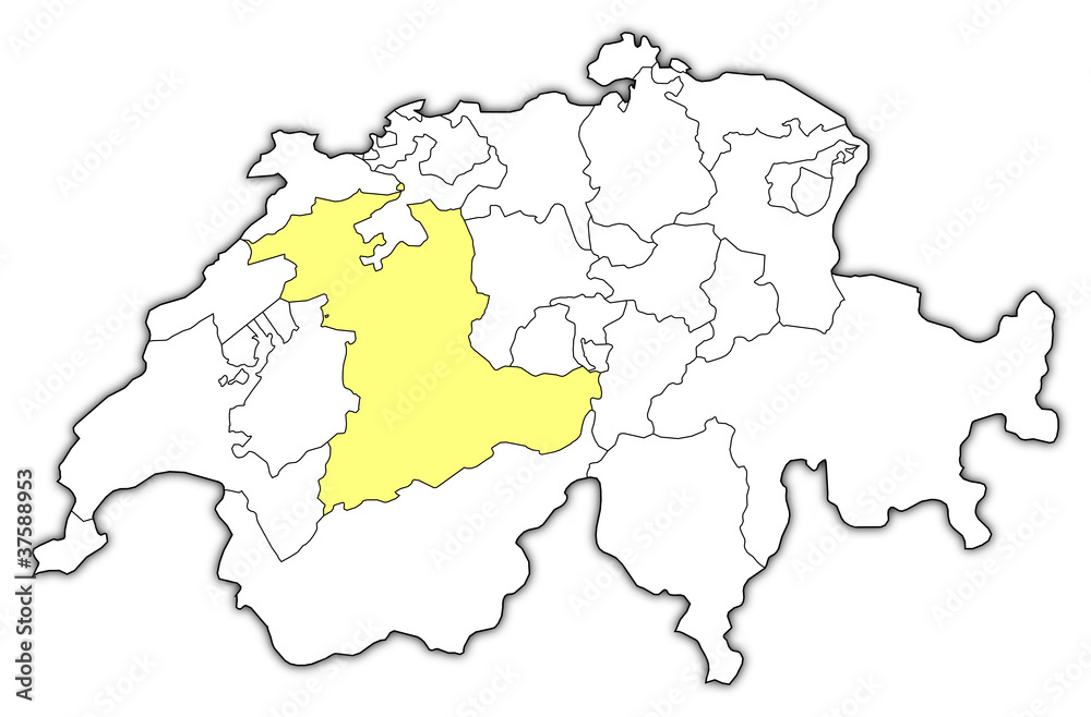 Map of Swizerland, Bern highlighted