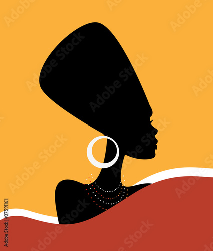Beautiful Woman in hat. Portrait. Vector  Illustration. photo